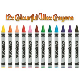 HOVUK 16 Assorted Colors Wax Crayons Arts and Crafts Supplies for Kids Crayons for School Classroom Restaurants Kids Painting Activities Party Bag Fillers