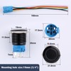 DMWD 2PCS 19MM Latching Push Button Switch Ring Led 12V-24V