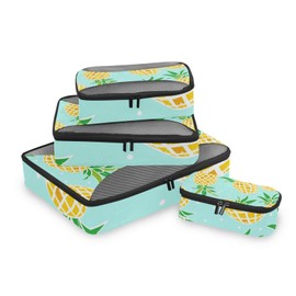 Packing Cubes 4Pcs/Set Travel Luggage Packing Organizers Set for Men and Women Tropical Pineapple Summer Fruits