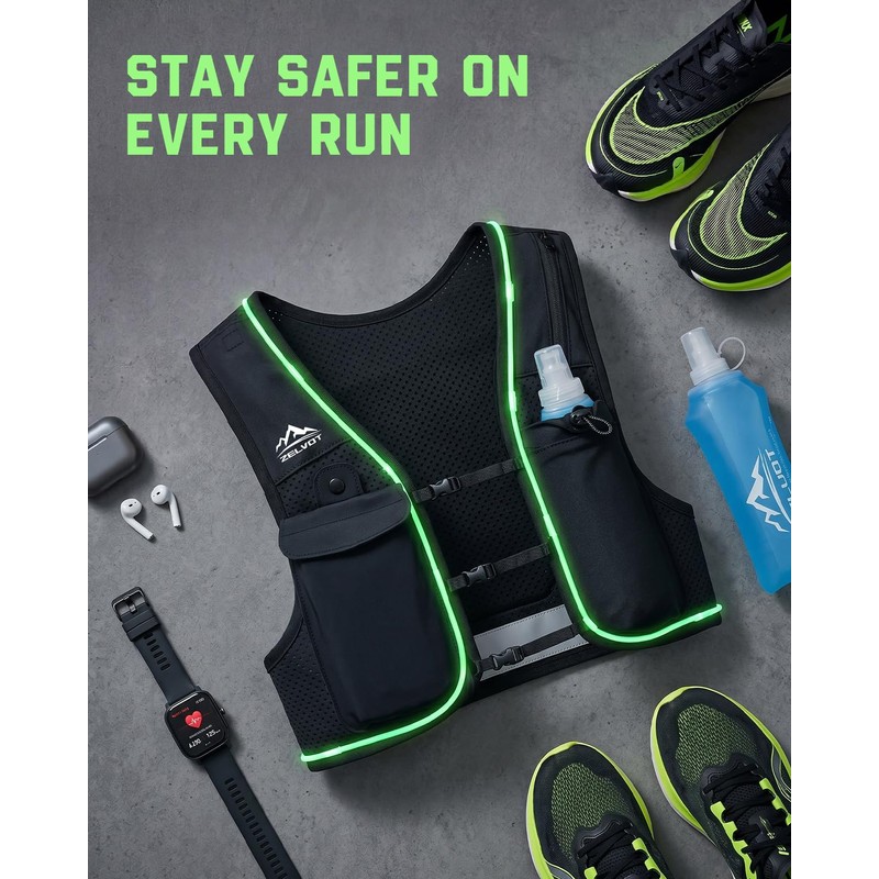 Zelvot Running Vest for Women Men, Adjustable Running Phone Holder