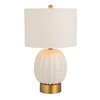 Creative Co-Op Stoneware Globe Table Lamp with Cream Crackle Glaze