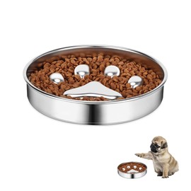 Antischlingnapf Hunde Slow Feeder Futternapf - Edelstahl Langsame Fütterung Hundenapf für Mittelgroße und Große Pet, Fasst 4-6 Tassen Hundefutter, Entlastet die Verdauung, Anti Blähungen Dog Bowl