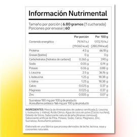 Primetech Nutrition Aminoácidos Bcaa Electrolitos Polvo Sabor Piña