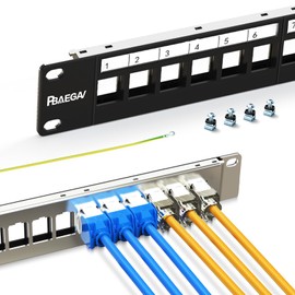 PBAEGAV 24 Port Patch Panel Blank UTP/STP Keystone Patch Panel for Business Networking Essential for Efficient Management and Cable Organization (24 Port)