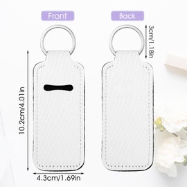 30pcs Sublimation Lip Holder Key Chain Blanks, Bulk Neoprene Lip Balm Holder, Women Portable Neoprene Clip-On Case for DIY Decoration Craft Supplies