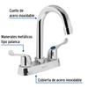 Foset Basic M-060P, Mezcladora para lavabo, manerales palanca, cuello bar,