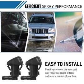 JUUDDENPARTS 2Pcs 8265A127 Windscreen Wiper Washer Nozzle Jet Sprayers, Replacement for Jeep Grand Cherokee 2005-2013, Replaces 8265A127