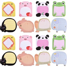 16 Pieces Cute Sticky Notes Cartoon Animal Sticky Notes Kawaii Self Sticky Memo Pads Notes for Kids Students Home School Office Easter Bunny Gifts Supplies