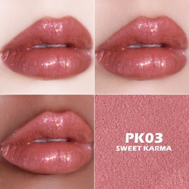 FOCALLURE Moisturizing Shiny Lipstick,Pearl Shimmery Finish,Hydrating Tinted Lip Balm with Creamy Texture,Long Lasting High Pigmented Lip Stain,Sweet Karma