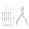 Lanshii Hair Extension Pliers Professional Painless Tool Kit for Micro