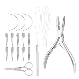 Lanshii Hair Extension Pliers Professional Painless Tool Kit for Micro Ring Nano Links Stainless Steel Slip-Resistant Design Removable Hair Loop Tool for Weft Extensions