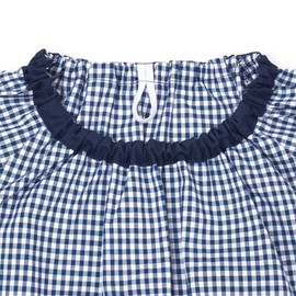 COLORFUL CANDY STYLE N1163720 Smock Boys Girls Children Kindergarten Nursery Long Sleeve 120-130cm Plaid Large (100% Cotton) Navy Blue
