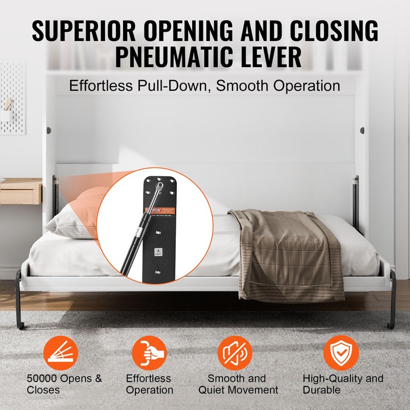 VEVOR Murphy Bed Kit, Full Size, Vertical Deluxe DIY Wall