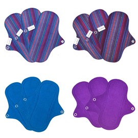 South India Eco Femme Cloth Napkins (Skin Tinted, Waterproof & None), 6 Piece Light Day + Pouch, GOTS Certified