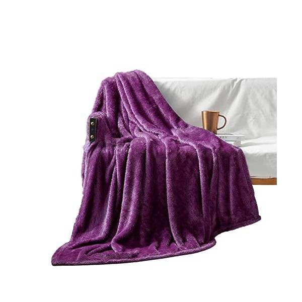 Exclusivo Mezcla Fuzzy Fleece Throw Blanket, 127x178 CM Large Sofa