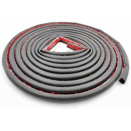 CGnaldo 5M D Shape 10M B Type Car Door Mall Weather Strip Quiet Wind Noise Isolating Black 1 Roll (5M D Type)