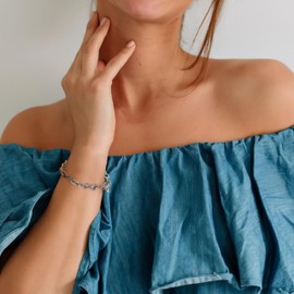 POWNOOL Cable Bracelets for Women Cable Bracelet Wire Cuff Twisted Bangle Vintage Knot Bracelet 2 Tone Circles Silver and Gold Jewelry Gifts for Her