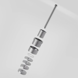 Scheffinger EM3plus two-handed lock, silver, additional security for burglary protection, EM3 latch, high-quality steel