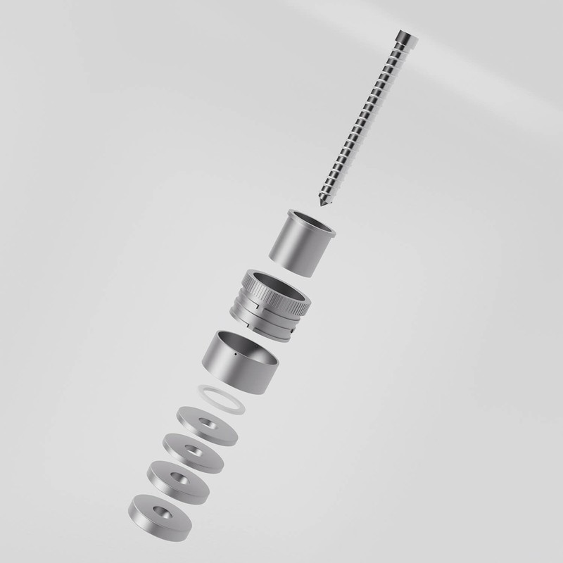 Scheffinger EM3plus two-handed lock, silver, additional security for burglary protection,