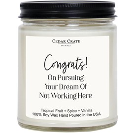 Farewell Gifts for Coworkers Leaving | Going Away Gifts for Coworkers Women Men Boss | Funny Soy Candles Gift for Women Leaving Job | Congrats on Pursuing Your Dream | 100% Soy Wax | Made in USA