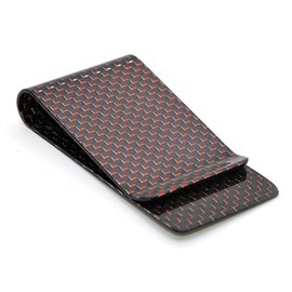Medifier Carbon Fiber Money Clip Wallet Business Credit Card Cash Glossy Holder L Red