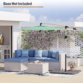 COSIEST 10FT Offset Patio Umbrella, Cantilever Hanging Outdoor Umbrella w/360-degree Rotation, Handy Crank, UV & Waterproof Canopy, 6 Ribs for Market, Backyard, Poolside, Garden