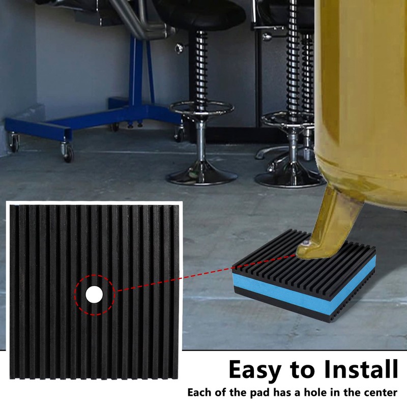 LBG Products Anti Vibration Pads,4" X 4" X 7/8" Heavy