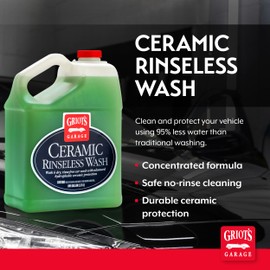 Griot's Garage Ceramic Rinseless Wash for Car Cleaning and Detailing, No-Rinse Cleaner, Washing Soap for RVs, Boats, Trucks, Motorcycles, 10853, One Gallon