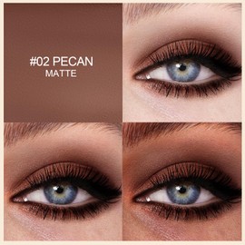 Erinde Dark Brown Matte Eyeshadow Pen, Matte Eyeshadow Stick, Waterproof & Long-Lasting, Cream Shimmer Crayon Eyeliner, Metallic Shimmer Eye Makeup Pen #02 Peach Matt