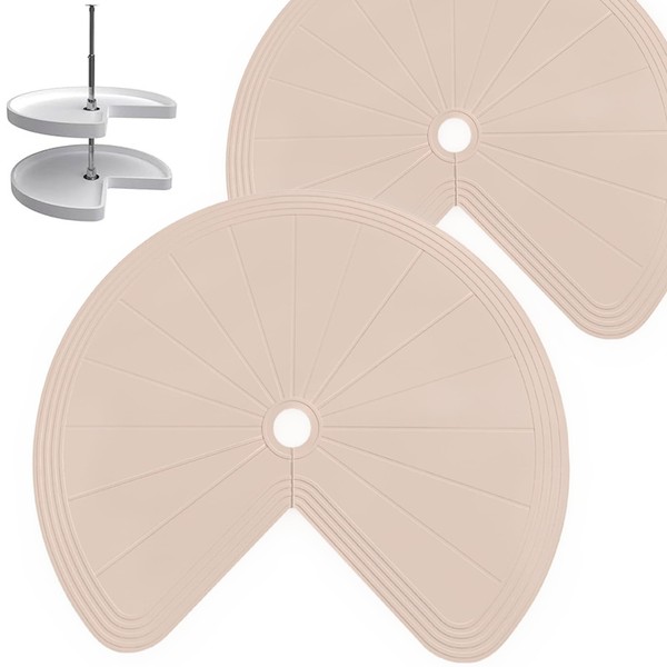 Dual Tier Pie-Cut Lazy Susan Shelf Liner – Waterproof, Oil-Proof