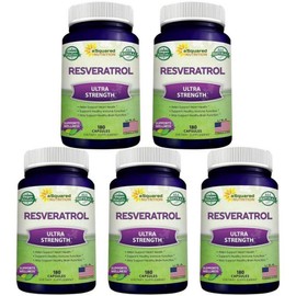 Earth Squared Nutrition Resveratrol Ultra Strength Capsules 180 tablets, 5 pcs / 어스퀘어드 뉴트리션 레스베라트롤 울트라 스트렝스 캡슐 180정, 5개