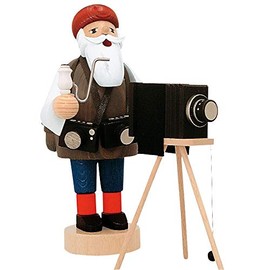 KWO Smoking Men Incense Holder, Photographer, 19 cm, Wood, Multicolour, One Size