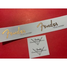 Fender '52 Gold Metallic Telecaster Waterslide Headstock Decal 2 per listing GT