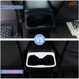 Aunginsy Car Rear Seat Central Armrest Cup Holder Trim Frame Compatible with Toyota Tacoma 2016-2023 Pickup Center Console Back Row Water Cup Holder Cover Decorative Sticker ABS Interior Accessories