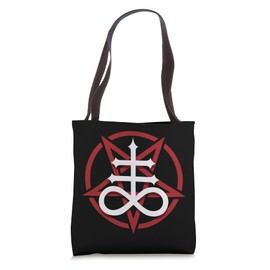 Satanic Leviathan Cross And Pentagram Tote Bag