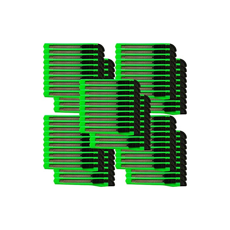 100x Bulk Small Neon Green Utility Knife Box Cutters Snap