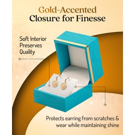 Luxury earring jewelry Gift Box, Elegant Small Earring Jewelry Box With Gold Strip, jewelry Storage Display Case For Women And Men, Earring Holder Organizer for Birthday, Wedding, Engagement,