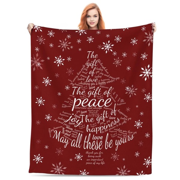 Feim-AO Christmas Blankets Blessing Gifts for Mom and Dad Red