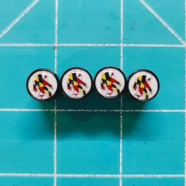 AutoValveCaps Bigfoot Sasquatch Shaped Maryland Flag Tire Valve Caps - Set of 4 -Fits all Auto