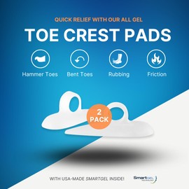 NatraCure Gel Hammer Toe Crest Pads (Left/Right) - 2 Pairs – (Toe Straightening Cushion, for Mallet Toes and Overlapping Toes) - 3035-M RET 4PK