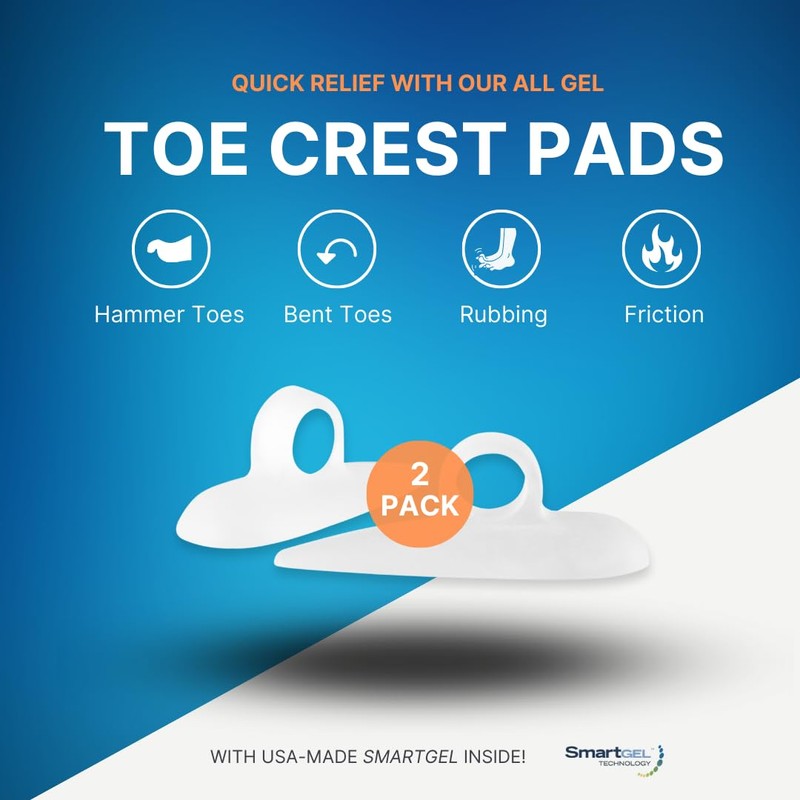 NatraCure Gel Hammer Toe Crest Pads (Left/Right) - 2 Pairs