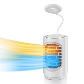 ibo Electric Space Heater Ceramic Small Heater with LED Light, 500W Heater Fan 4 in 1 Desk Heater for Home Office and Indoor