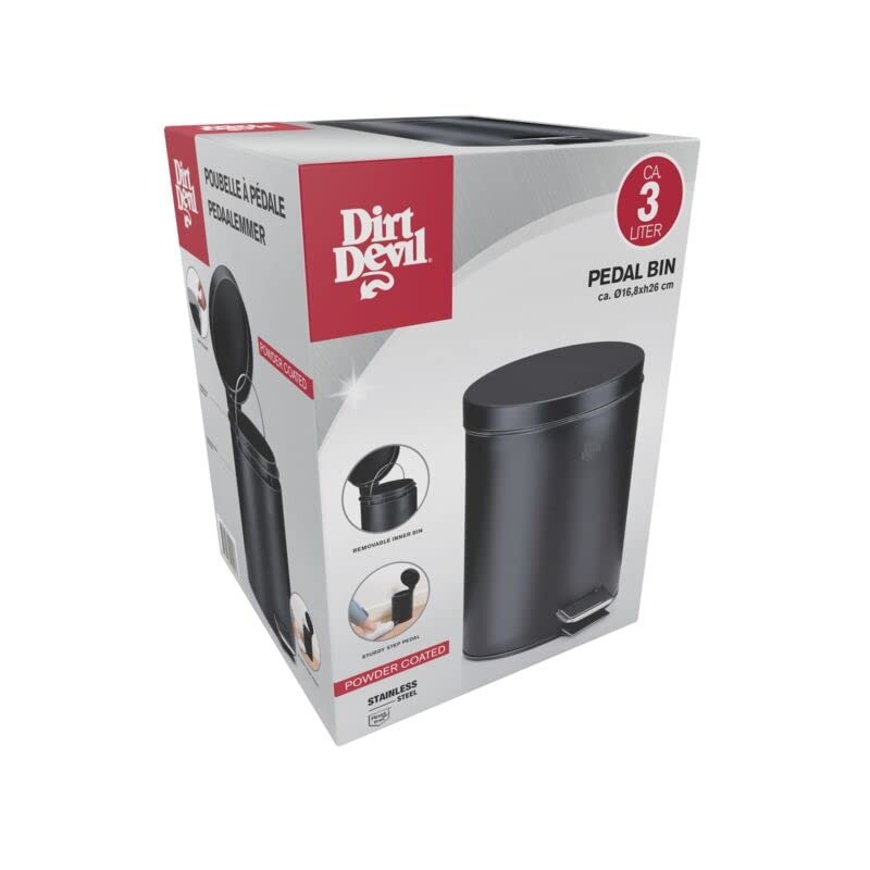 Dirt Devil Pedal Bin - 3 Litre - Bathroom or