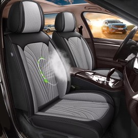 DISUTOGO Car Seat Covers Fit for Subaru Outback 2007-2024 2025, Faux Leather Automotive Seat Covers Breathable Waterproof Seat Cushions Compatible with Airbag (5 Seats,Black & Gray)