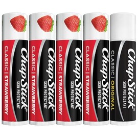 ChapStick Paquete De 4 Bálsamos Labiales De Fresa  1 Bálsamo Labial Clásico Original, Hidratante Labial, 4,25 G Cada Uno (Juego De 5 Piezas)          