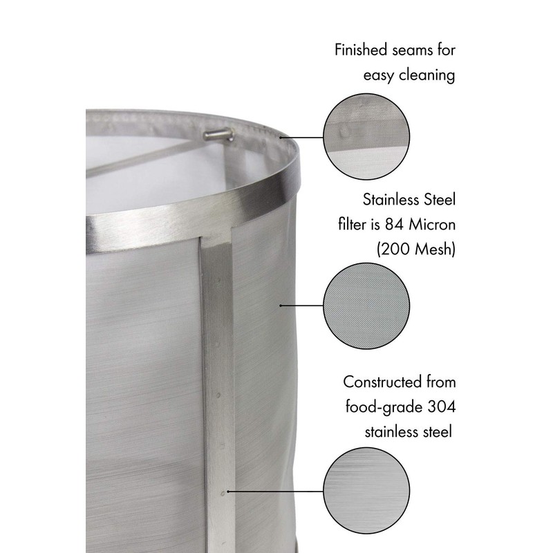 Kegco Coffee Filter Basket, 8 Gallon, Stainless Steel
