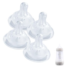 4 Pack Bottle Nipples Compatible with Mam Bottle, Soft Silicone Nipples for Bottle, Fit for MAM Bottles, Fast Flow, 6+ Months