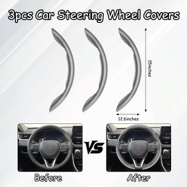 Sueving Steering Wheel Cover, Universal Car Steering Wheel Protector Cover, Black Car Accessory Driving Wheels Covers for Women Men (Grey)