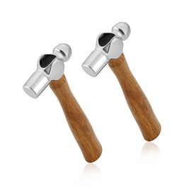 PH PandaHall 2pcs Mini Ball Peen Hammer 4oz Carbon Steel Dual Sided Metal Hammers with Wooden Handle for Household Workshop Metal Forming Repairing Stamping, 6.2 inch