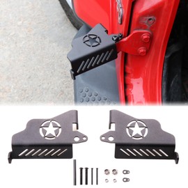 West-xingzhe Metal Foot Pegs for Jeep Wrangler, Foot Pegs For Jeep Wrangler Accessories, Door Hinge Front Foot Peg Rest Pedal for Jeep Wrangler JK JL 2007-2024 2025, 1 Pair(Star)